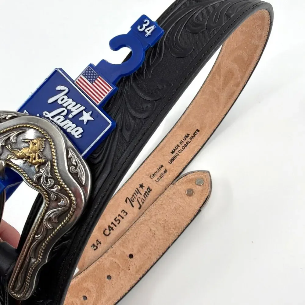Tony Lama Men's Black Westerly Ride Belt Size 34